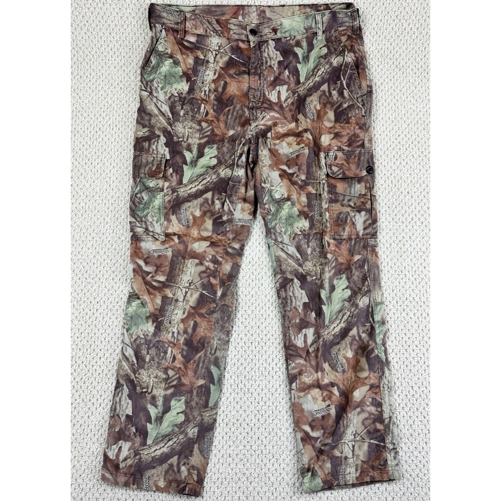 Vtg Spartan Hunting Cargo Pants Mens XL Advantage Timber Camo Adjustable Waist